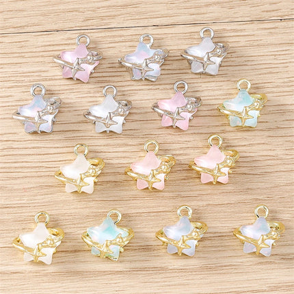 5pcs 13x13mm Mix Cute Crystal Star Charms Pendants for Jewelry Making Drop Earrings Necklaces Bracelets DIY Crafts Accessories