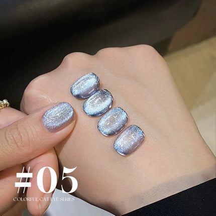 10ML 1-10PCS Hot Selling Blue Nails Glass Bead Whitening Deep Blue Magnet Cat Eye Nail Polish Gel French Tip Nails Nail Supplies