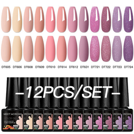 12pc All-season Nail Gel Polish Set Multicolor TPO HEMA Free Long-Lasting UV LED Nail Supplies for Women Daily & Party Wearing