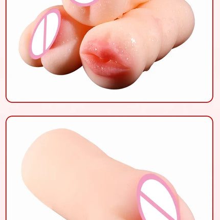 Realistic Deep Throat Vagina Artificial Real Pocket Pussy Oral Male Masturbator Blowjob Cup Erotic Sex Toys For Men Adult Games