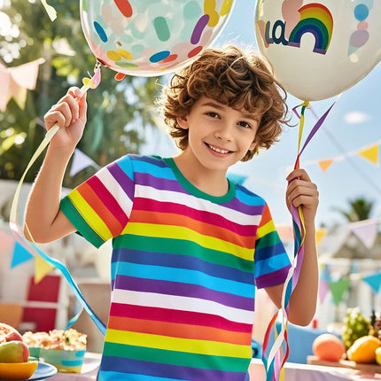 Kids Striped T-shirt Toddler T-shirt Boys Girls Cotton Short Sleeve Tops Children Summer Casual Tee Halloween Carnival Daily Wear