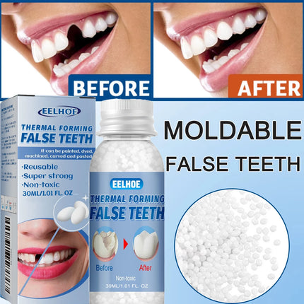 Temporary Tooth Repair Beads | Food Grade Dental Filling Material for Missing Broken Teeth, Denture Adhesive Solid Glue