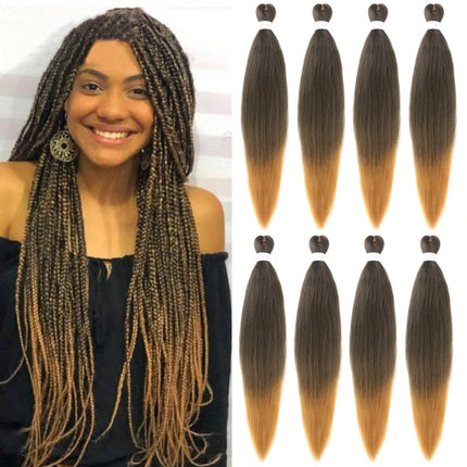 30inch 8 Packs Braiding Hair Pre Stretched Ombre Blonde Braids Hair Extensions Synthetic Xpression Prestretched Braiding Hair