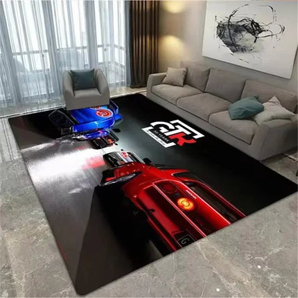 Skyline R34 Rug Velvet Flannel Printed Floor Mat Car Design Decorative Carpet Living Room Home Decor