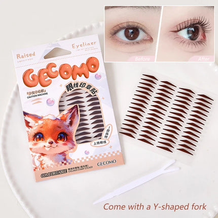GECOMO Eyeliner Stamp Sticker Waterproof Brown Korean-style Natural Eye Makeup Novice Use Simple Symmetry Eyeliner Seal Stick