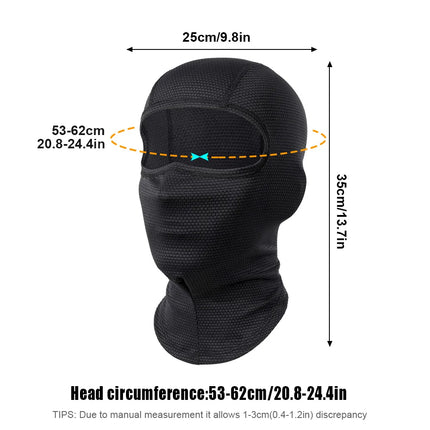 Motorcycle Cooling Full Face Mask Summer Breathable Motorbike Riding Hood Neck Cover Motocross Cycling Helmet Headgear