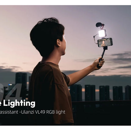 Ulanzi VL49 RGB Camera Light LED Video 2500K-9000K 800LUX Magnetic Mini Fill Light 3 Cold Shoe 2000mAh Type-C for Youtube