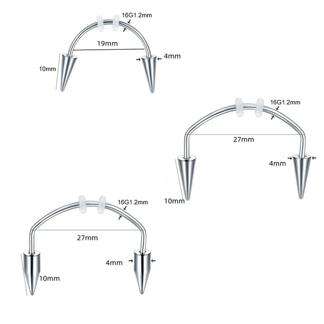 1PC Stainless Steel Piercing Dracula Nail Vampire Zombie Teeth Piercing Jewelry
