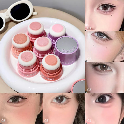 Gege Bear Puffy blush, naturally looking young, Korean style brightening and energetic, natural makeup application
