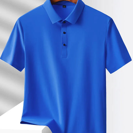Selected popular nylon fabric, dad's summer clothing, middle-aged men's short sleeved T-shirt, summer ice silk quick drying, mid