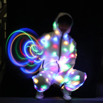 Cool led lights clothes lumnious man jacket with led lights Rave performance Dress for dancing man night running led costume