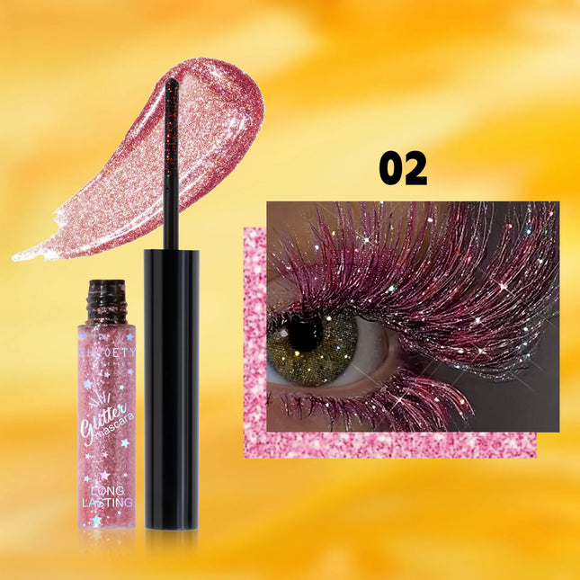 5colors Shining Diamond Mascara Waterproof Glitter 3D Volume Eyelashes Quick Dry Sequins Lashes Festival Party Makeup 5ml