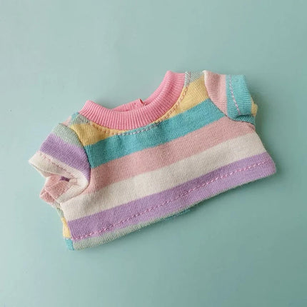For 17cm Labubu Doll Clothes Labubu Summer Colorful T-shirt Work Pants Dressing Set Labubu Trendy Ropa