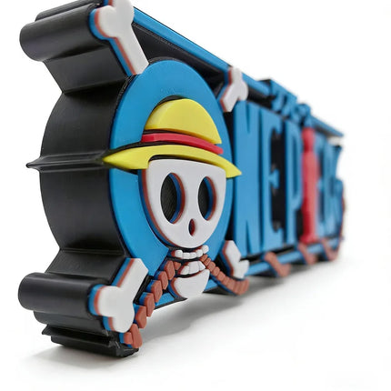 New One Piece Straw Hat Skull Logo 3d Printed Standing Sign Anime Collectible Ornament Home Desk Decoration Gifts For Anime Fans