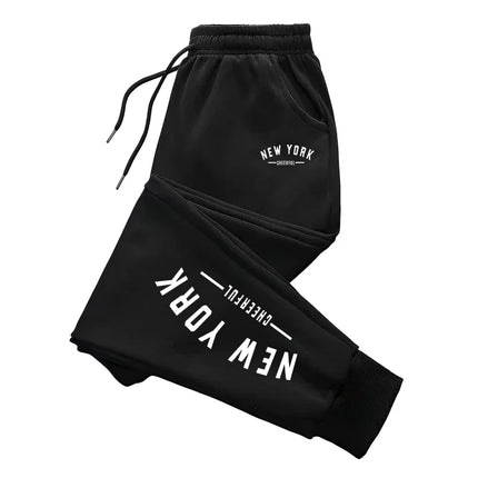 Men's Sweatpants New York Letter Printing Casual Pants Outdoor Fitness Sports Jogging Man Trousers Daily Gym Running Sportswear