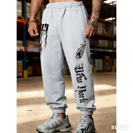 Men'S Versatile Solid Color Drawstring Loose Casual Sports Pants，Spring And Autumn Men'S Outdoor Home Casual Trousers