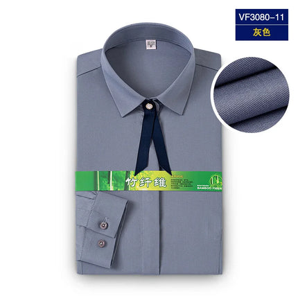 No-Iron Anti-Wrinkle 8XL New Fabric 50% Bamboo Fiber 46%Polyester 4%Spandex Men Shirts Long Sleeve Business work shirt Soft Cozy