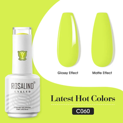 ROSALIND 15ml Nail Gel Polish Macaron Hybrid Varnish Semi Permanent Nail Art Design Soak Off Top Base Coat Esmalte UV Gel Nail