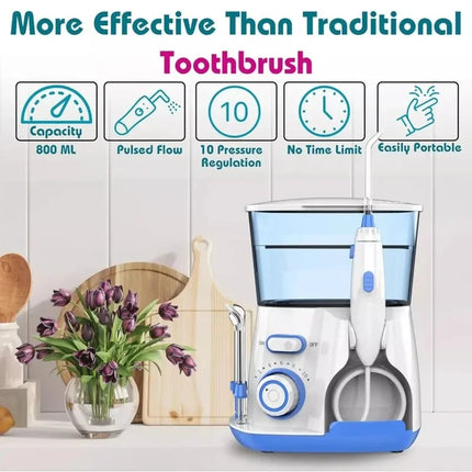 2026New V300G Oral Irrigator 5pcs Tips Dental Water Flosser Electric Cleaner 800ml Oral Hygiene Dental Flosser for Oral Care