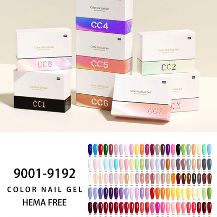 CC8 New Kit CANNI 9ML Nail Gel Polish HEMA/TPO FREE 30pcs Color Gel Pigment Professional Long Wear Top Coat Gel Varnish Set