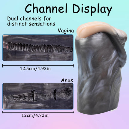 GEEBA Dual Channel Soft Silicone Male Masturbator Realistic Vagina Pocket Pussy Men's Stroker Adult18+ Onahole Sex Toys For Men