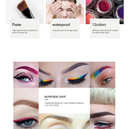 HANDAIYAN 12 Colors Eyebrow Gel Colorful Eyebrow Cream Eyebrow Dye Glue No Fading Waterproof Long Lasting Brow Makeup Cosmetics