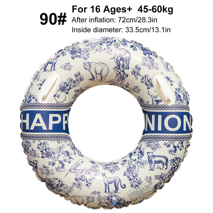 1PC Swim ring with handles, classic pool float, inflatable flotation device, perfect for summer pool parties and beach outings.
