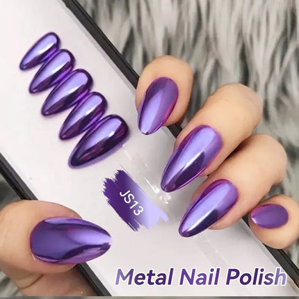 LILYCUTE 7ml  Mirror Metallic Nail Polish No Need of UV LED Lamp Nail Supplies Vernis Red Purple Mirror Effect for Nails