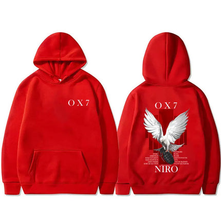 Rapper Niro OX7 Album Graphic hoodie Men Women Hip Hop Fashion Pop Music sweatshirt Male Casual Cotton Vintage pullover hoodies