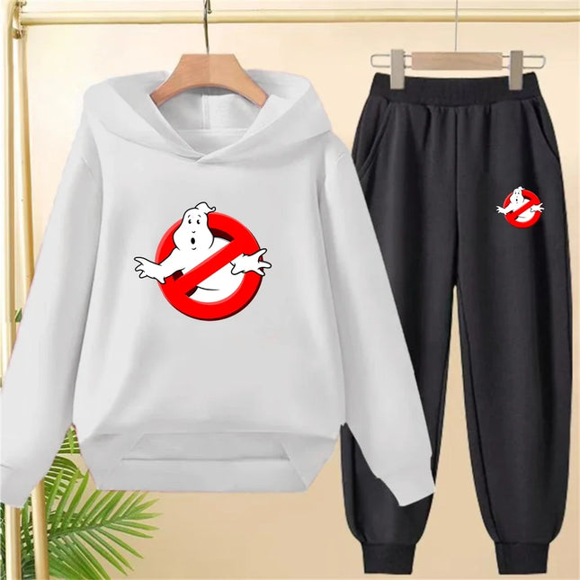 Black children's Hoodie coat Ghostbusters movie Suitable Age 2-12 boys girls sweatshirt outerwear pants set autumn clothing