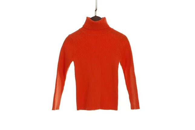 1-6Y Boys Girls Turtleneck Sweaters Autumn Baby Sweater Kids Sweaters For Winter Knitted Bottoming Boys Sweaters Children's Clothing
