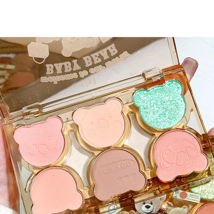 6 Colors Eye Shadow Palette Iris Purple Glitter Pearly Eyeshadow Palette Fashion Korean Shiny Eye Shadow Charming Eye Makeup