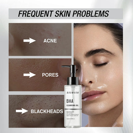 BOOMOON 120ml Salicylic Acid Makeup Remover Oil Blackhead & Make Up Cleanser Gentle Deep Cleansing without Irritation
