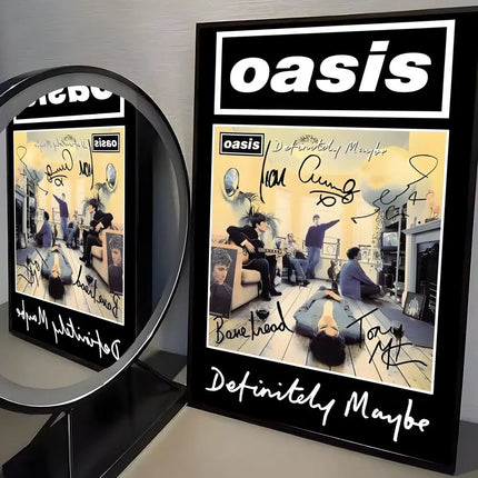 Band O-Oasis Classics Poster Perfect Sticker Self Adhesive Art Designed for Home Dining Office Spaces