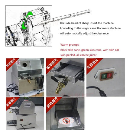 Stainless Steel Multi-purpose Commercial Sugarcane Juice Machine Sugar Cane Juice Extractor Squeezer Sugarcane Juicer 350w 1pc