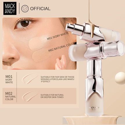 MACKANDY Ceramide Plant Extract Foundation For Full Coverage Long-Lasting Wear Natural Matte Finish Skin-Nourishing Makeup