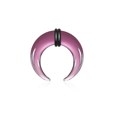 Casvort 1PCS Cozy Glass Stretching Kits Pincher Taper with O-Rings Buffalo Septum Retainers Hypoallergenic Piercing Jewelry