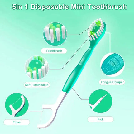 Disposable Toothbrush Exploded Beads Adults Cleaning Toothbrush Portable Travel Tooth Brush With Dental Floss Tongue Scraper