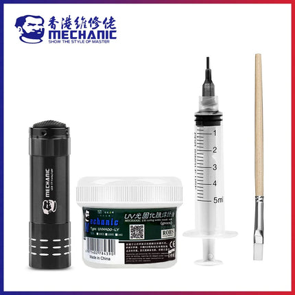 MECHANIC UVH900-LY 100g UV Curing Solder Mask Ink Soldering Paint Oil Flux Prevent Corrosive Arcing for BGA PCB Motherboard