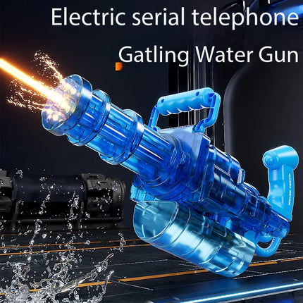 Electric Gatling LED Light Water Gun High-Speed Continuous Burst Rotating Summer Outdoor Beach Pool Party shooting Toy Gift