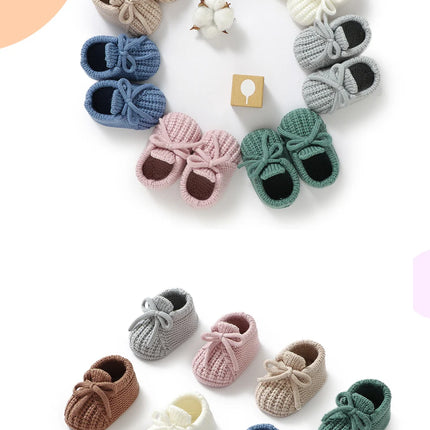 Baby Shoes Knitted Newborn Bed Footwear 0-18M Warm Clothing Accessories Infant Boys Girls First Boots Fashion Solid Toddler Kid