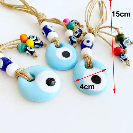 Evil Eye Wall Hanging Nazar House Protection Macrame Decor Rearview Mirror Pendant Lucky Eye Glass Evil Eye Gifts Turkish Eyes