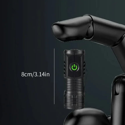 Powerful 3LED Super Bright Flashlight Portable Mini Burst Flash Torch Rechargeable Emergency Spotlight with Pen Clip Flashlight