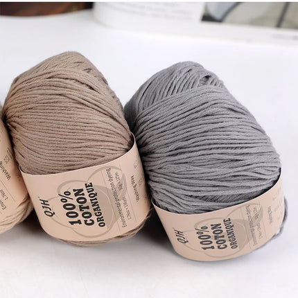 3PCS 100% Organic Cotton Yarn Machine Washable For Adult Baby Sweaters/Gloves/Scarves/Hats Etc. 50 gr (1.76 oz) 125 m (136 yrd)