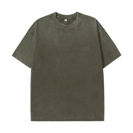 American Style Retro Heavyweight Solid Color Short Sleeved T-shirt Men Women Summer Street Trendy Washed Old Oversized Clothes