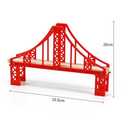 Wooden Track Accessories Beech Wood Railway Train Track Bridge Connector Toys Fit Thomas Wooden Train For Children Birthday Gift
