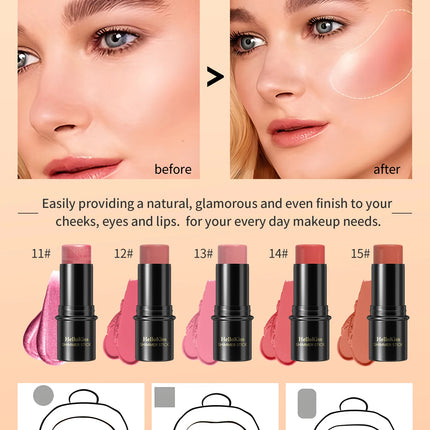 Face Brown Bronzer Contour Stick Face Foundation Makeup Pen Lasting Smooth Contour Shadow Blusher Highlight Concealer Cosmetics