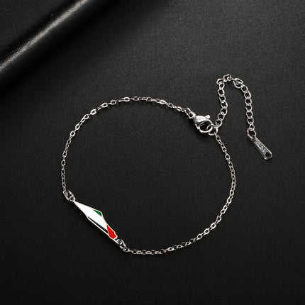 COOLTIME Palestine Map Charm Women Bracelets Stainless Steel Adjustable Double Layer Men Geography Bracelet jewelry Wholesale