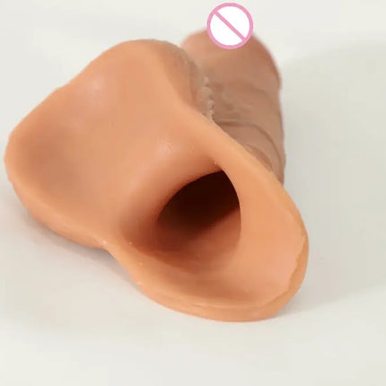 Multiple Styles FTM Packers Wholesale 2-in-1 Ultra Soft Silicone Hollow Penis Sleeve with Large Scrotum Prosthetic Stroker