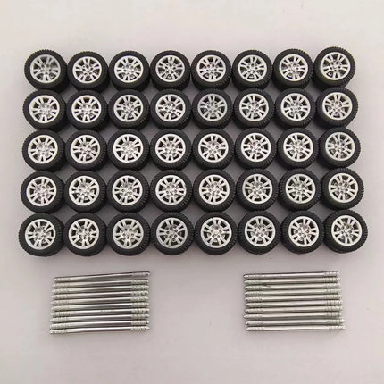10 Sets 1/64 Model Car Tires 11.6mm 12mm 13mm Wheels for 1:64 Domeka HW Matchbox MINIGT XCARTOYS